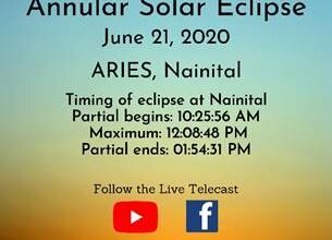 ARIES to organize live-telecast of solar eclipse on social media