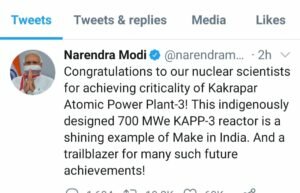 PM congratulates Indian nuclear scientists