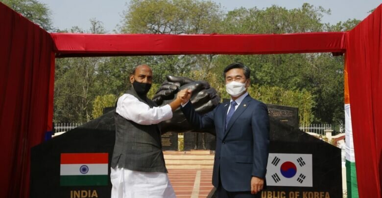 Indo-Korean Friendship Park Inaugurated Suh Wook and Rajnath Singh