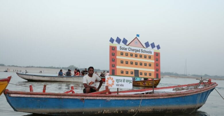 A Floating Solar energy exhibition in the Ganga organized
